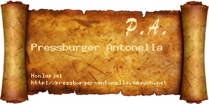 Pressburger Antonella névjegykártya